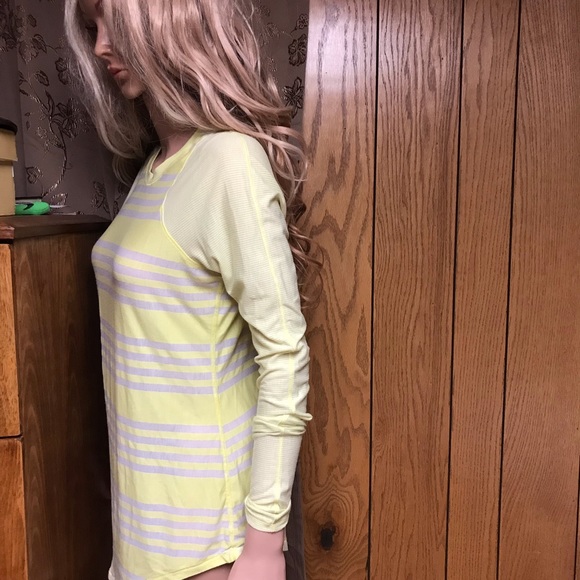 Lululemon Long Sleeve Shirt-Size 6 Yellow - Picture 9 of 12